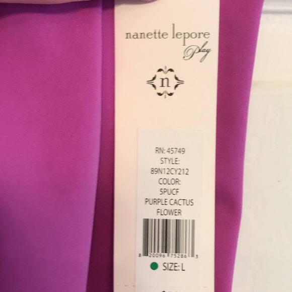 Nanette Lepore Purple Cactus Flower Leggings Size L - Picture 3 of 3